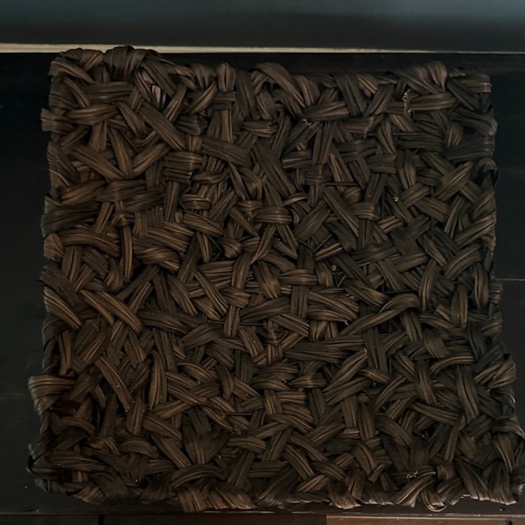 Woven Dark Brown Square Basket - Picture 1 of 2